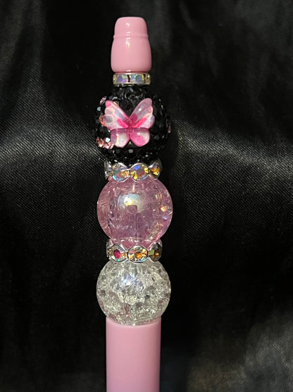 Pretty in Pink Beaded Pen with Black Ink