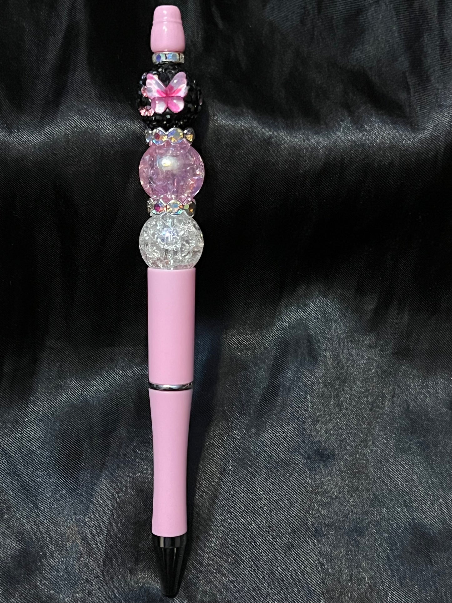 Pretty in Pink Beaded Pen with Black Ink